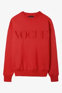 Red VOGUE sweatshirt with embroidered logo