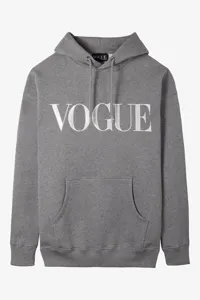 VOGUE grey hoodie with embroidered logo