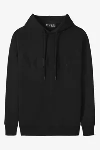 VOGUE black hoodie with embroidered tone logo