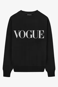 Black VOGUE sweatshirt with white embroidered logo