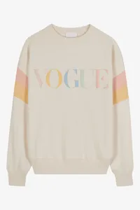 VOGUE Retro Sports ivory sweatshirt with colorful printed logo