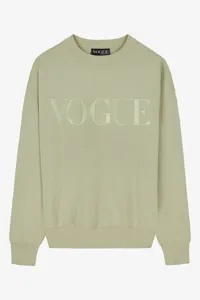 VOGUE Dusty Pastels sage sweatshirt with embroidered logo