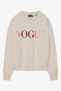 VOGUE Handcraft Edition cream sweatshirt with coloured embroidered logo