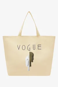 Borsa VOGUE Icons vaniglia con stampa della copertina sul fronte