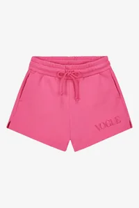 VOGUE Spring pink shorts with coloured embroidered logo