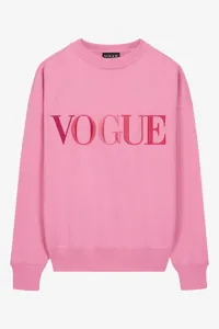 VOGUE Spring pink sweatshirt with coloured embroidered logo