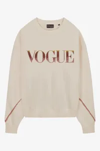 VOGUE Handcraft Edition ecru sweatshirt with coloured embroidered logo